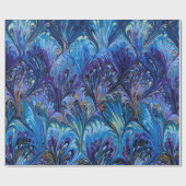 GEMERKT PAPIER, ABSTRACT BLAUWE PATROON, SWIRLS CADEAUPAPIER (Vlak)