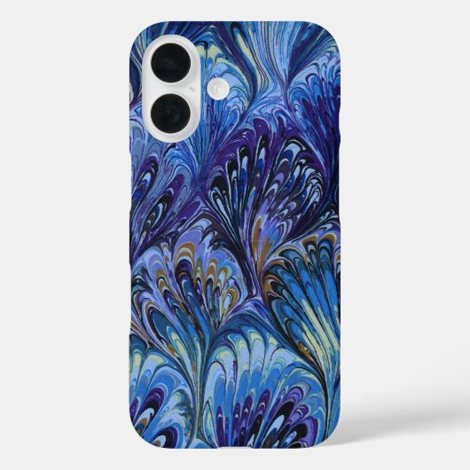 GEMERKT PAPIER, ABSTRACT BLAUWE PATROON, SWIRLS Case-Mate iPhone CASE (Achterkant)