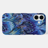 GEMERKT PAPIER, ABSTRACT BLAUWE PATROON, SWIRLS Case-Mate iPhone CASE (Achterkant (horizontaal))