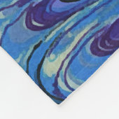 GEMERKT PAPIER, ABSTRACT BLAUWE PATROON, SWIRLS FLEECE DEKEN (Hoek)