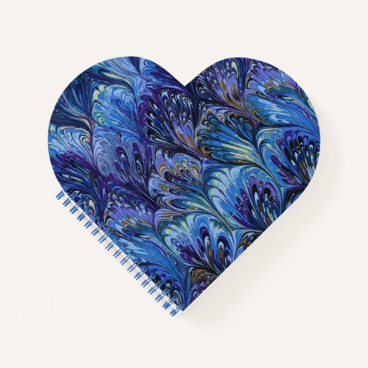 GEMERKT PAPIER, ABSTRACT BLAUWE PATROON, SWIRLS NOTITIEBOEK (Voorkant)