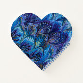 GEMERKT PAPIER, ABSTRACT BLAUWE PATROON, SWIRLS NOTITIEBOEK (Achterkant)