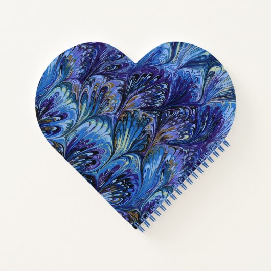 GEMERKT PAPIER, ABSTRACT BLAUWE PATROON, SWIRLS NOTITIEBOEK (Achterkant)