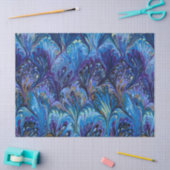 GEMERKT PAPIER, ABSTRACT BLAUWE PATROON, SWIRLS TISSUEPAPIER (Craft)