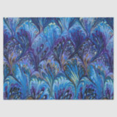 GEMERKT PAPIER, ABSTRACT BLAUWE PATROON, SWIRLS TISSUEPAPIER (Voorkant)