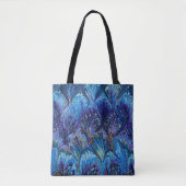 GEMERKT PAPIER, ABSTRACT BLAUWE PATROON, SWIRLS TOTE BAG (Voorkant)