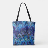 GEMERKT PAPIER, ABSTRACT BLAUWE PATROON, SWIRLS TOTE BAG (Achterkant)