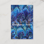 GEMERKT PAPIER, ABSTRACT BLAUWE PATROON, SWIRLS VISITEKAARTJE (Achterkant)