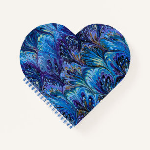 GEMERKT PAPIER, ABSTRACTE BLAUWE PATROON, ZWIRLS NOTITIEBOEK