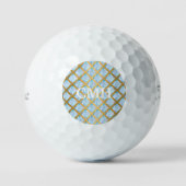GEMERKTE OCEAN GOLD GRID CUSTOM GOLF BALLS GOLFBALLEN (Voorkant)