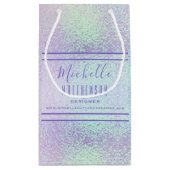 Gemerkte Roze Holographic Promotion Chic Business Klein Cadeauzakje (Achterkant)