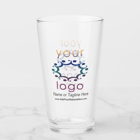 Gemermd met Uw Logo en Gepersonaliseerd Details Glas (Achterkant)