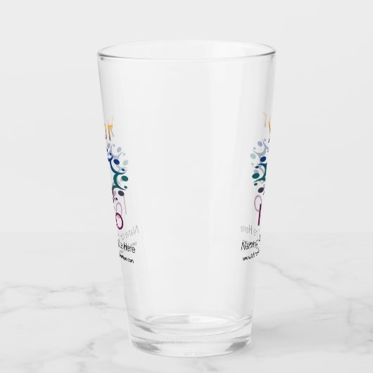 Gemermd met Uw Logo en Gepersonaliseerd Details Glas (Links)