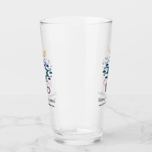 Gemermd met Uw Logo en Gepersonaliseerd Details Glas (Rechts)