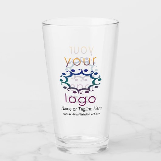 Gemermd met Uw Logo en Gepersonaliseerd Details Glas (Voorkant)