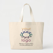 Gemermd met Uw Logo en Gepersonaliseerd Details Grote Tote Bag (Voorkant)
