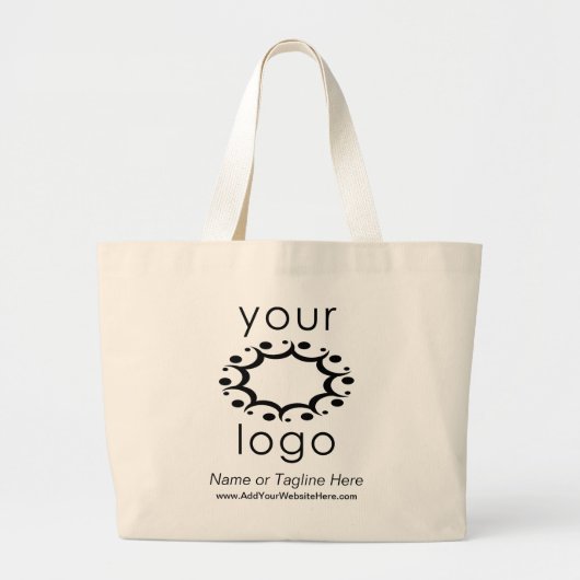 Gemermd met Uw Logo en Gepersonaliseerd Details Grote Tote Bag (Voorkant)