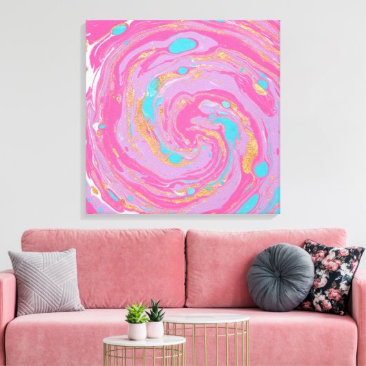 Gemerrelde Draaikolk Canvas Afdruk (Insitu (Woonkamer))