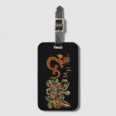 Gemetalliseerde  Chinese dragon Art Monogram Bagagelabel (Voorkant (verticaal))