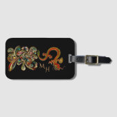 Gemetalliseerde  Chinese dragon Art Monogram Bagagelabel (Voorkant (horizontaal))