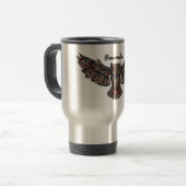 Gemetalliseerde uil kunst gepersonaliseerd reisbeker (Voorkant links)