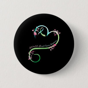 Gemetastaseerd borstkankerbewustzijn hartgeschenke ronde button 5,7 cm
