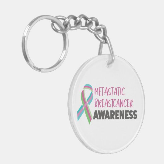 Gemetastaseerd borstkankerbewustzijn sleutelhanger (Voorkant Links)