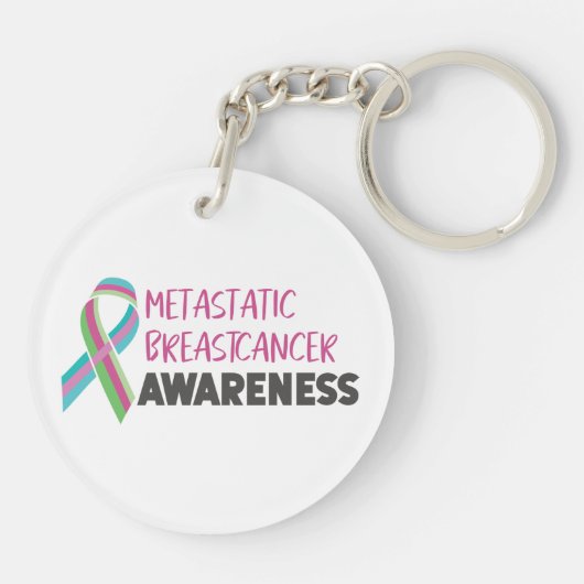 Gemetastaseerd borstkankerbewustzijn sleutelhanger (Achterkant)