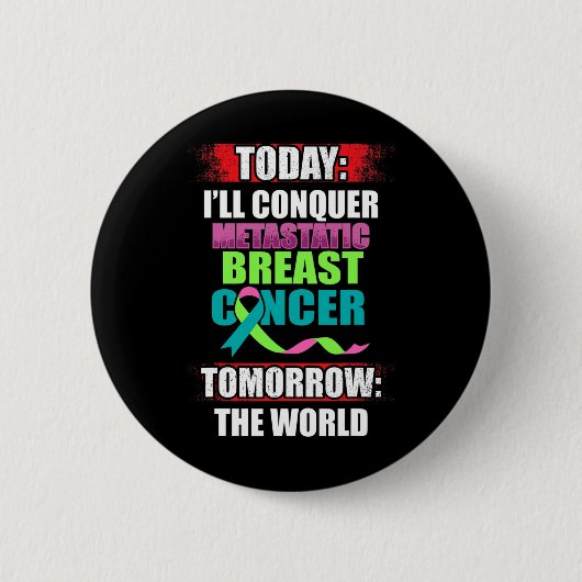 Gemetastaseerde borstkanker Awareness Beat Warrior Ronde Button 5,7 Cm (Voorkant)