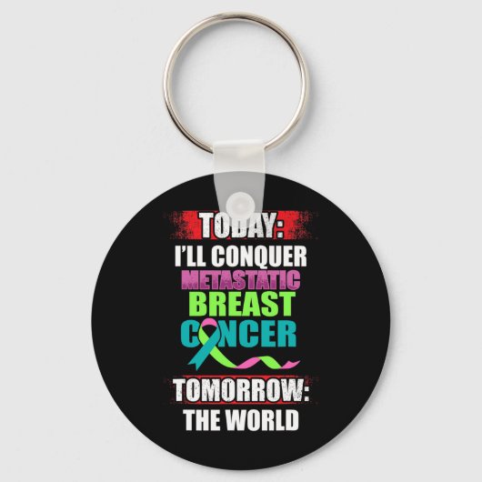 Gemetastaseerde borstkanker Awareness Beat Warrior Sleutelhanger (Voorkant)