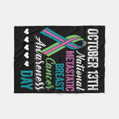 Gemetastaseerde borstkanker Awareness Day 13 oktob Fleece Deken (Voorkant (Horizontaal))