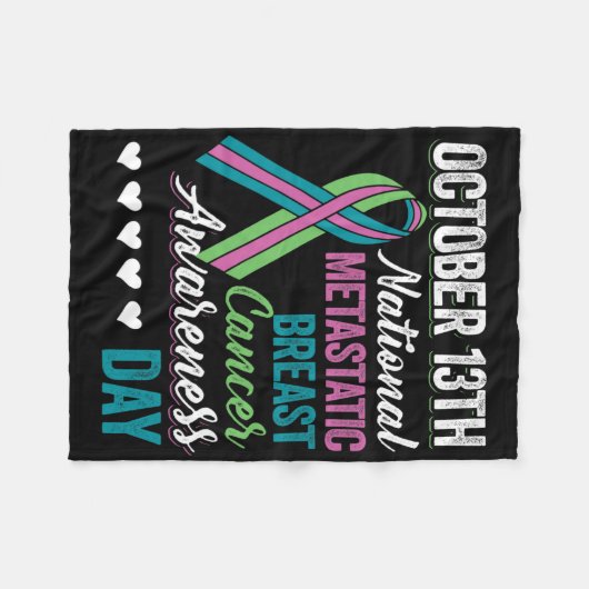 Gemetastaseerde borstkanker Awareness Day 13 oktob Fleece Deken (Voorkant (Horizontaal))