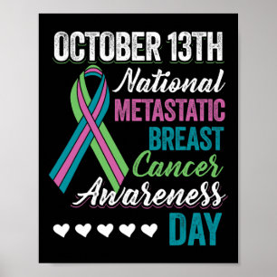 Gemetastaseerde borstkanker Awareness Day 13 oktob Poster