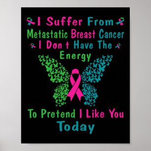 Gemetastaseerde Borstkanker Awareness Ribbon Warri Poster