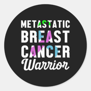 Gemetastaseerde borstkanker Awareness Warrior 2 Ronde Sticker