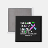 Gemetastaseerde borstkanker Awareness Warrior 4 Magneet (Voorkant / Achterkant)