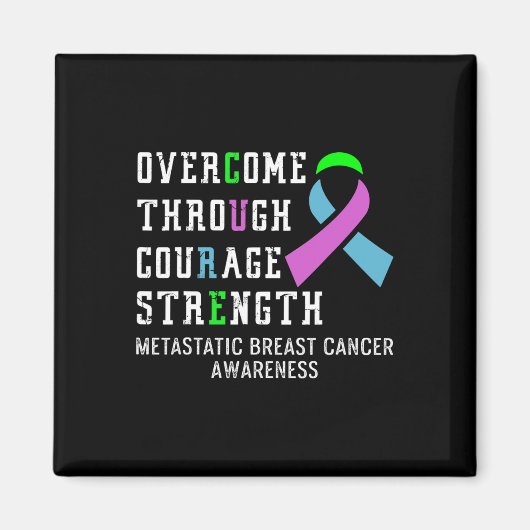 Gemetastaseerde borstkanker Awareness Warrior 4 Magneet (Voorkant)
