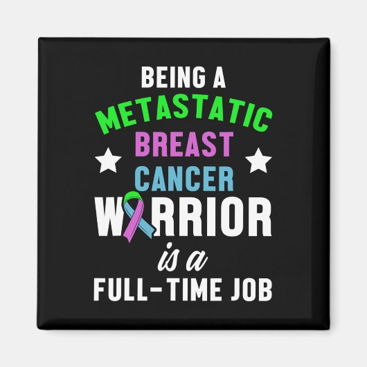 Gemetastaseerde borstkanker Awareness Warrior Magneet (Voorkant)