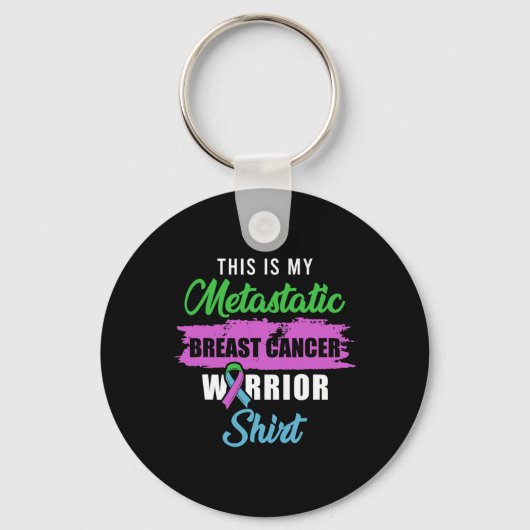 Gemetastaseerde Borstkanker Awareness Warrior Sleutelhanger (Voorkant)