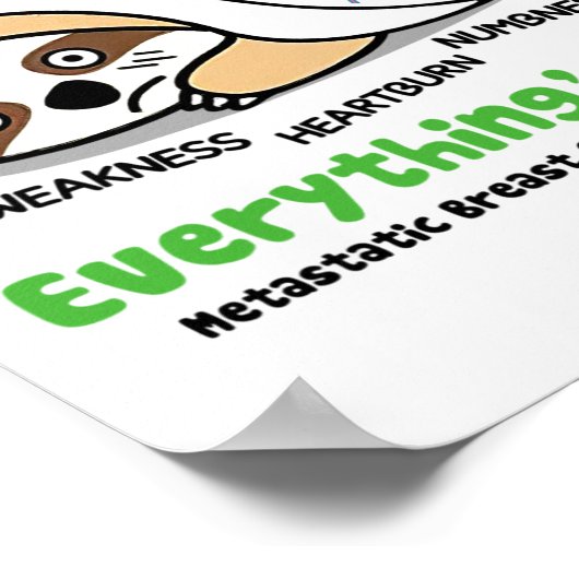 Gemetastaseerde borstkanker Bewustzijn Ik ben OK H Poster (Hoek)