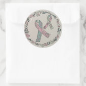 Gemetastaseerde borstkanker linten ronde sticker (Tas)