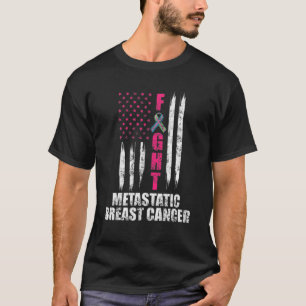 gemetastaseerde borstkankerbewustmaking roze vlag t-shirt