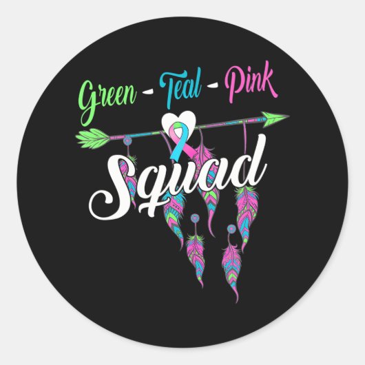 Gemetastaseerde borstkankersquad krijger stadium 4 ronde sticker (Voorkant)