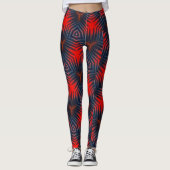 Gemetrisch pastelblauw ingewikkeld patroon leggings (Voorkant)