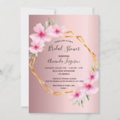 Gemetrisch vrijgezellenfeest van de lichtroze flor kaart (Voorkant)