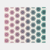 Gemetrische floral Pattern Design - Pastell Pop Ar Fleece Deken (Voorkant (Horizontaal))