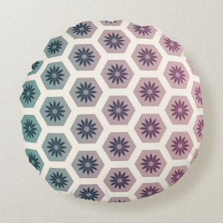 Gemetrische floral Pattern Design - Pastell Pop Ar Rond Kussen