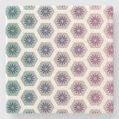 Gemetrische floral Pattern Design - Pastell Pop Ar Stenen Onderzetter (Voorkant)