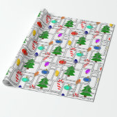 Gemetselde Kerstmis Cadeaupapier (Uitgerold)