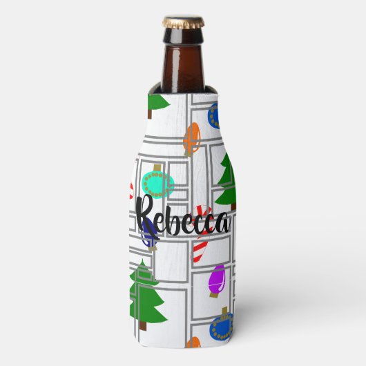 Gemetselde Kerstmis Flesjeskoeler (Fles Voorkant)